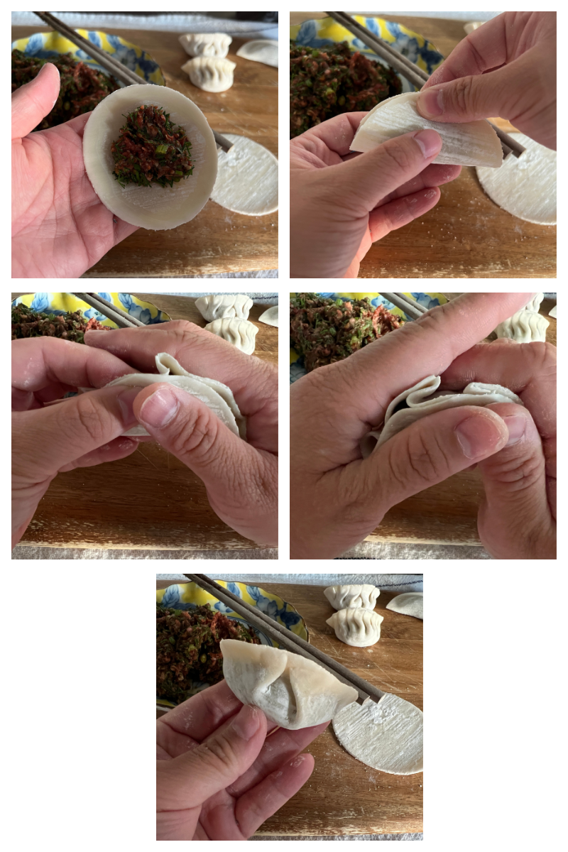 The traditional style dumpling instruction